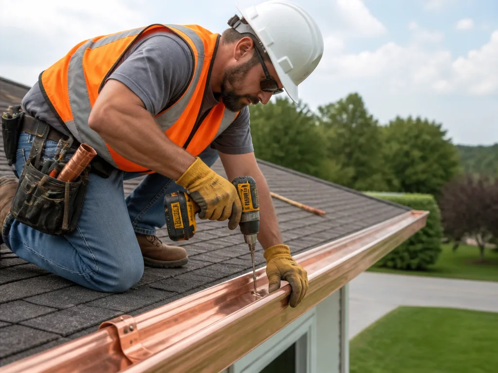 Copper Gutter Installation